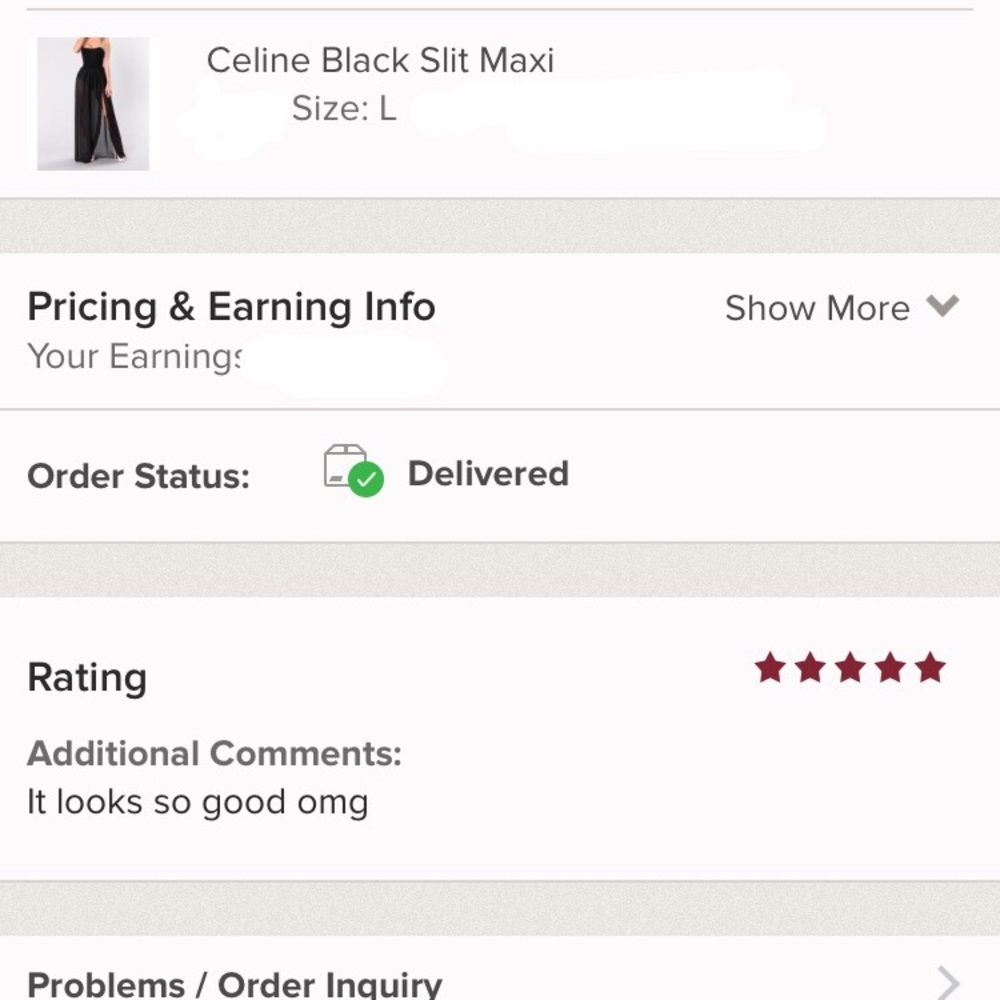 TWO LEFT Celine Black Slit Maxi - Picture 7 of 8